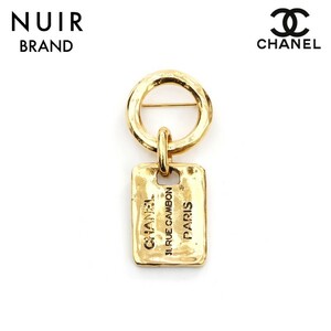 シャネル CHANEL ブローチ タグ ロゴ プレート ゴールド