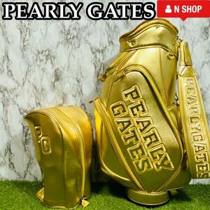 【激レア】限定モデル PEARLY GATES パーリーゲイツ カート式 キャディバッグ ゴルフバッグ ゴールド