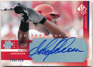 Garret Anderson MLB 2004 UD SP Authentic Chirography Signature Auto 350枚限定 直筆サイン オート ギャレット・アンダーソン