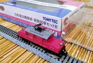 ▼TOMYTEC▼鉄コレ/セットばらし/M車化/凸形電気機関車/ED102(赤紫-濃いピンク塗装)/1両のみ(2両の貨車は含まず)/アーノルドカプラー/中古