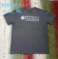 DISTRICT ディストリクト メンズTシャツ ロゴプリント グレー XL