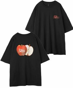 美品 SILAS APPLE PRINT WIDE Tee M / サイラス アップル プリント ワイド Tシャツ りんご リンゴ