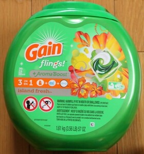 アメリカ ゲインパックス Gain Pacs 洗濯用洗剤 アイランドフレッシュ 72個入り