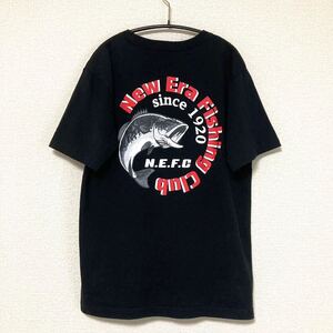 NEW ERA ニューエラ S フィッシングクラブ コットン Tシャツ ブラック 魚