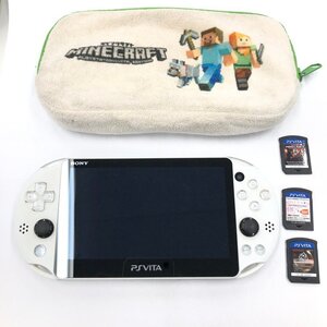 SONY ソニー playstation Vita 本体 PCH-2000 マインクラフトモデル ケース・ゲームソフト付き【CLAR0007】