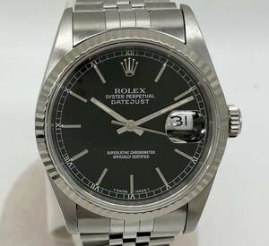 【OH済】 ROLEX DATEJUST ロレックス デイトジャスト 自動巻き メンズ 腕時計 16234 S番 黒文字盤