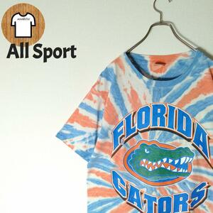 【All Sport ビッグロゴTシャツ L タイダイ柄 海外古着 A739