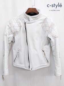 J689c [人気] Langlitz Leathers ラングリッツレザーズ レザージャケット ホワイト Padded Cascade バイク用品 バイクウェア | その他 G