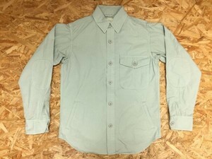 ジャーナルスタンダード JOURNAL STANDARD ワーク デザインポケット 長袖ワイシャツ メンズ コットン100% L ミントグリーン