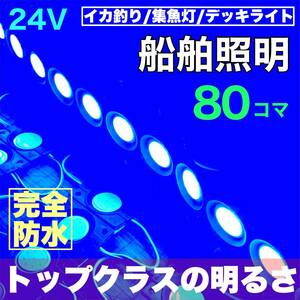 ブルー 80コマ 漁船用 LED 船舶照明 集魚灯 停泊灯 作業灯 デッキライト 防水 青 夜間照明 イカ釣り漁船 増設ライトパーツ