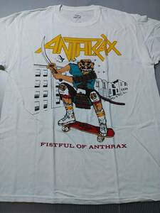 ANTHRAX Tシャツ fistful of anthrax 白XL アンスラックス / metallica megadeth pantera slayer exodus testament s.o.d.