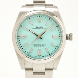 【1年間保証】ROLEX ロレックス オイスターパーペチュアル 41 124300 SS ターコイズブルー文字盤×シルバー ランダム番 自動巻き 腕時計