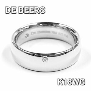 【デビアス】DE BEERS ダイヤモンド 18金 K18 WG ホワイトゴールド リング 指輪