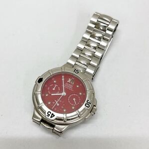 1479★ GUESS WATERPRO ゲス クォーツ クロノグラフ 3針 レッド メタルバンド レディース