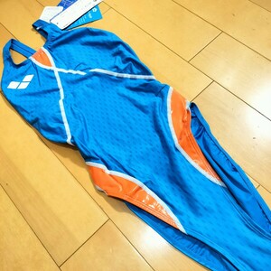 Oサイズ　 アリーナ　競泳水着　 ハイカット　リミック　エールブルー