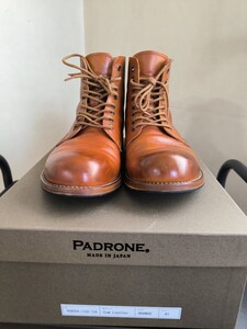 美品　PADRONE パドローネ バックジップ レースアップブーツ ビブラムソール仕様　PU8054-1102-12A 　サイズ４１　箱付き