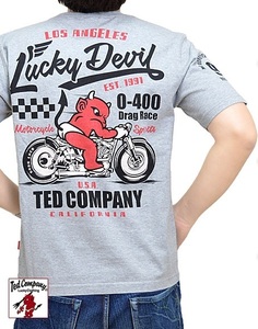 MOTORCYCLE半袖Tシャツ◆TEDMAN/テッドマン アッシュXXLサイズ（サイズ46）TDSS-542 エフ商会 アメカジ 赤鬼 efu バイク