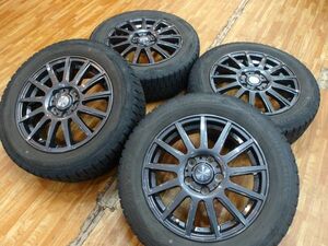 O 送料無料 美品 スタッドレス 16 5H114.3 6.5J+53 205/60R16 ダンロップ ウィンターマックス ノア ヴォクシー ステップワゴン アクセラ