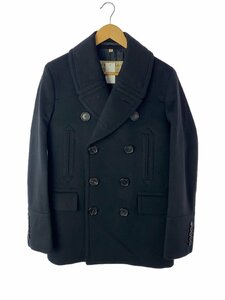 BURBERRY◆ピーコート/50/ウール/BLK/無地