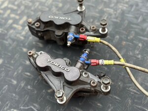 ●動作OK! 良品! SUZUKI スズキ GU75A GSX-R1100 FキャリパーAssy 左右セット TOKICO 対向6ポット ブレーキキャリパー GSX 1993年製 札幌発