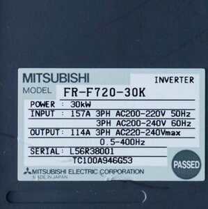 新品 未使用 MITSUBISHI 三菱電機 FR-F720-30K インバーター【６ヶ月保証】