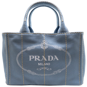 ［飯能本店］PRADA プラダ カナパ PM 2way ハンドバッグ キャンバス スカイブルー レディース IBG439 DH80275