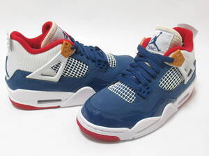 AIR JORDAN 4 RETRO GS 青 白 赤 22.5cm エア ジョーダン 4 レトロ キッズ レディース フレンチブルー NIKE ナイキ DR6952-400