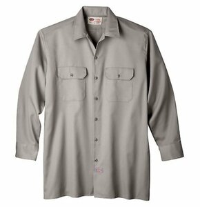 送料無料！Dickies ディッキーズ 574 ロングスリーブワークシャツ 長袖 USAモデル SILVER L