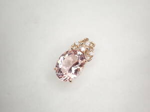 7/美品 K18PG モルガナイト2.81ct ダイヤ ペンダントトップ