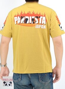 ファイヤーパターン半袖Tシャツ◆PANDIESTA JAPAN マスタードLサイズ 554353 パンディエスタジャパン パンダ