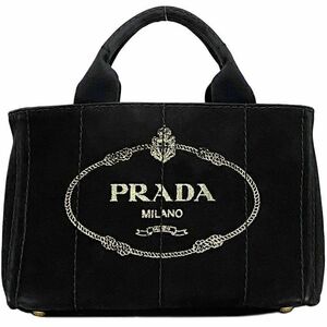 プラダ トートバッグ f-21154 ブラック カナパ 1BG439 美品 ハンドバッグ キャンバス 中古 PRADA