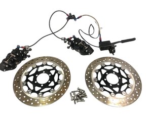 RZ250 350 4L3 4L0 社外 ブレンボ フロント キャリパー サポート ディスクローター 297ｍｍ マスター セット 固着無し 中古 2594-L8135