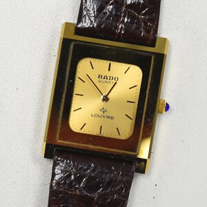 1円 可動品 腕時計 ラドー RADO LOUVRE 128.9500.9 クォーツ メンズ ゴールド 同梱不可