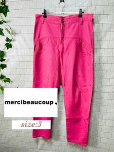 mercibeaucoup，メルシーボークー ピンク サルエルパンツ メンズ 個性的 派手 サイズ3 111024-021