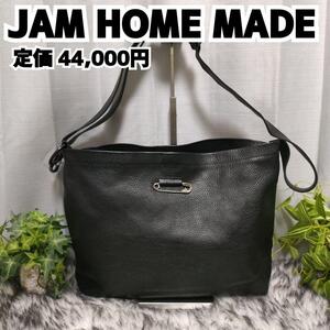 【希少】 ジャムホームメイド ショルダーバッグ ブラック オールレザー ピン 革