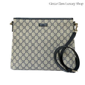 GUCCI GGスプリーム メッセンジャーバッグ GGスプリーム ベージュ/ネイビー 斜め掛け メンズ ショルダーバッグ 388924 525040 グッチ