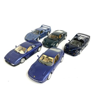 ジャンク品◆Bburago ブラーゴ フェラーリ F50 F40 348tb 456GT 360Modena 1/18 ミニカー ◆5台セット ブルー/グリーン コレクション 車