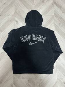 22ss Supreme × Nike Arc Corduroy Hooded Jacket Black S＊シュプリーム ナイキ アーチロゴ コーデュロイ パーカー ジャケット Box Logo