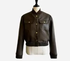 sheller leather like bomber jacket