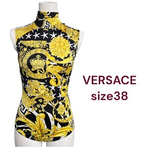 極美品　ヴェルサーチ　ボディスーツ　ノースリーブ　ジャージー　カットソー　VERSACE　M4L066