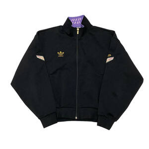 90s adidas アディダス トレフォイルロゴ ジャージ ジャケット L 黒 メンズ デサント レトロ ビンテージ 23-0706