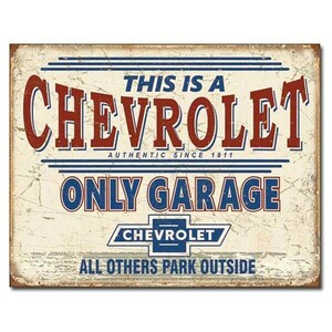 ブリキ看板 Chevy Only Garage シボレー オンリーガレージ 2200 ティンサインプレート アメリカン雑貨 アメ雑