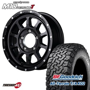 4本セット ナイトロパワー M10パーシング 16x6.0J 5/139.7 -5 ブラック BFグッドリッチ KO2 225/70R16 ジムニーシエラ JB74 JB43