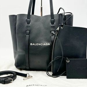 1円 バレンシアガ BALENCIAGA トートバッグ ショルダーバッグ エブリデイトート レザー 革 ブラック 黒 付属品付き