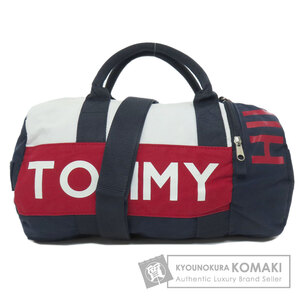 TOMMY HILFIGER トミー・ヒルフィガー ロゴ ボストンバッグ キャンバス レディース 中古