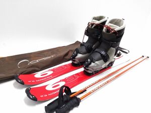 フルセット SALOMON snowblade 99.9cm ファンスキー/ショート スキーボード+サロモン SB NINE 27.5cm スキーブーツ ケース付[183SM] @140