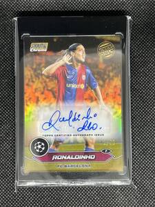 2024 Topps STADIUM CHROME Ronaldinho ロナウジーニョ サインカード バルセロナ ブラジル代表 BRAZIL マグホ発送 