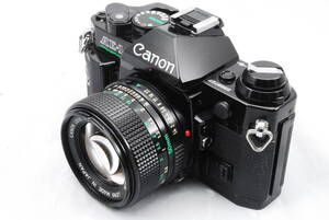 【意外と綺麗・シャッター鳴き無し】★キャノン・モルト新品交換済★ Canon AE-1 PROGRAM Black #1070 + CANON LENS NFD 50㎜ f/1.4 #1083