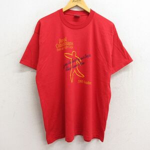 XL/古着 半袖 ビンテージ Tシャツ メンズ 90s ロイヤルコロンビアン クルーネック 赤 レッド 23jul06 中古