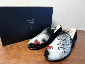 未使用付属品完備 GIUSEPPE ZANOTTI HOMME オペラ シューズ レザー クリスタル